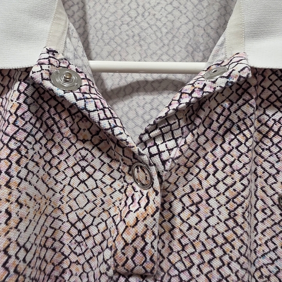 Calvin Klein Geometric Polo Shirt Vintage Style XS-Small Fitting - Picture 3 of 5